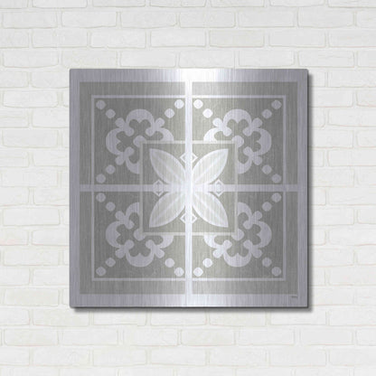 Luxe Metal Art 'Farmhouse Square III' by Heidi Kuntz, Metal Wall Art,36x36