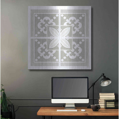 Luxe Metal Art 'Farmhouse Square III' by Heidi Kuntz, Metal Wall Art,36x36