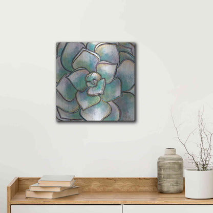 Luxe Metal Art 'Playful Succulent' by Heidi Kuntz, Metal Wall Art,12x12