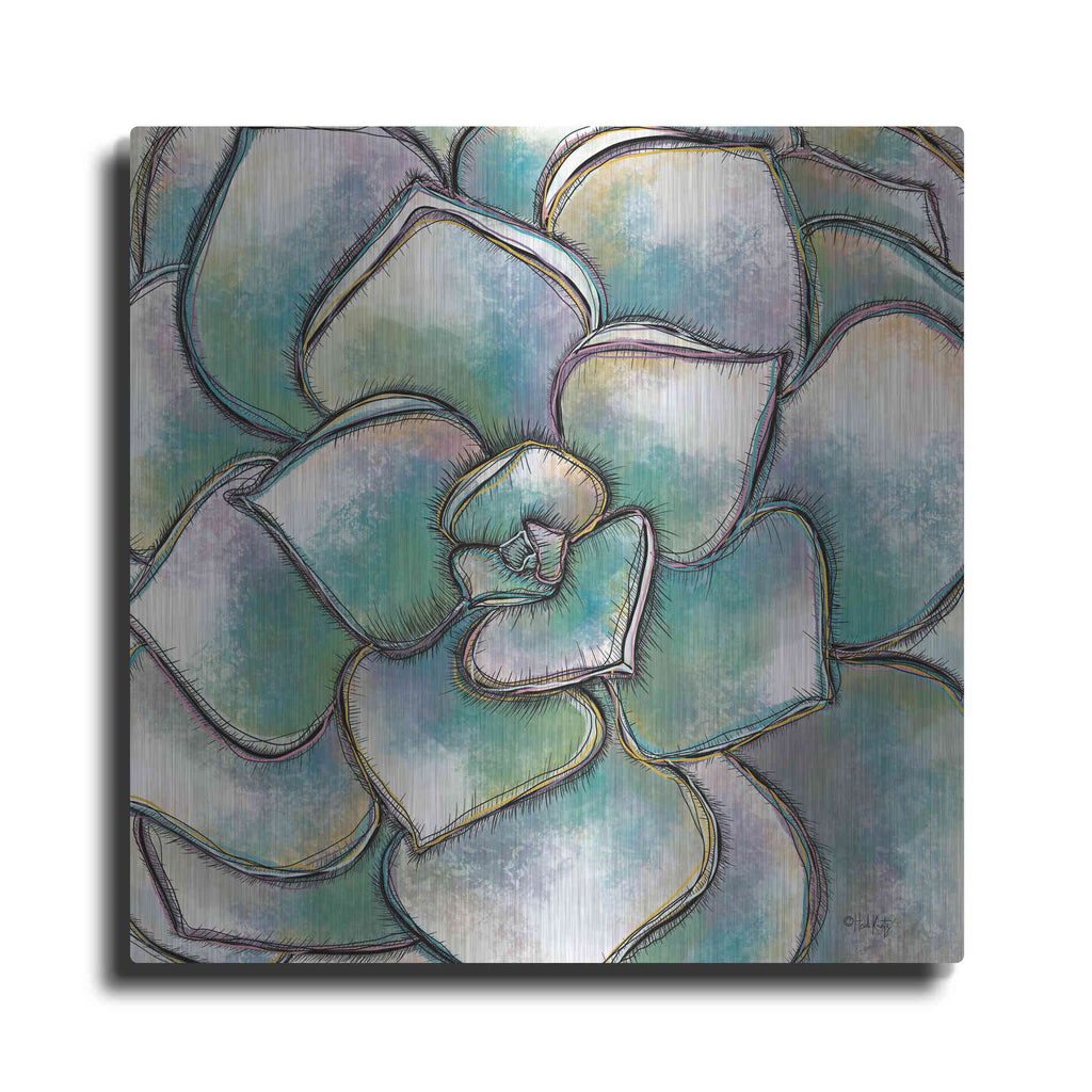 Luxe Metal Art 'Playful Succulent' by Heidi Kuntz, Metal Wall Art