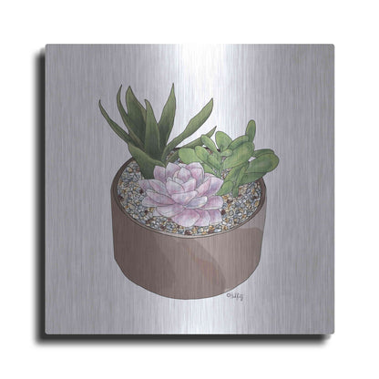 Luxe Metal Art 'Succulent Planter I' by Heidi Kuntz, Metal Wall Art