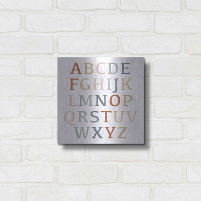 Luxe Metal Art 'Rustic Rainbow Alphabet' by Heidi Kuntz, Metal Wall Art,12x12