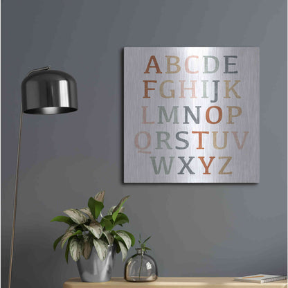 Luxe Metal Art 'Rustic Rainbow Alphabet' by Heidi Kuntz, Metal Wall Art,24x24