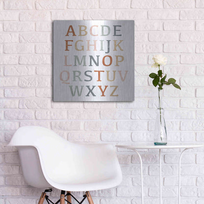 Luxe Metal Art 'Rustic Rainbow Alphabet' by Heidi Kuntz, Metal Wall Art,24x24