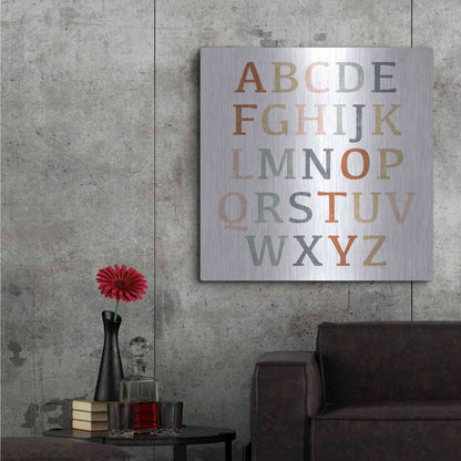 Luxe Metal Art 'Rustic Rainbow Alphabet' by Heidi Kuntz, Metal Wall Art,36x36