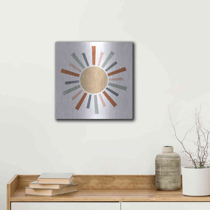 Luxe Metal Art 'Rustic Rainbow Sun' by Heidi Kuntz, Metal Wall Art,12x12