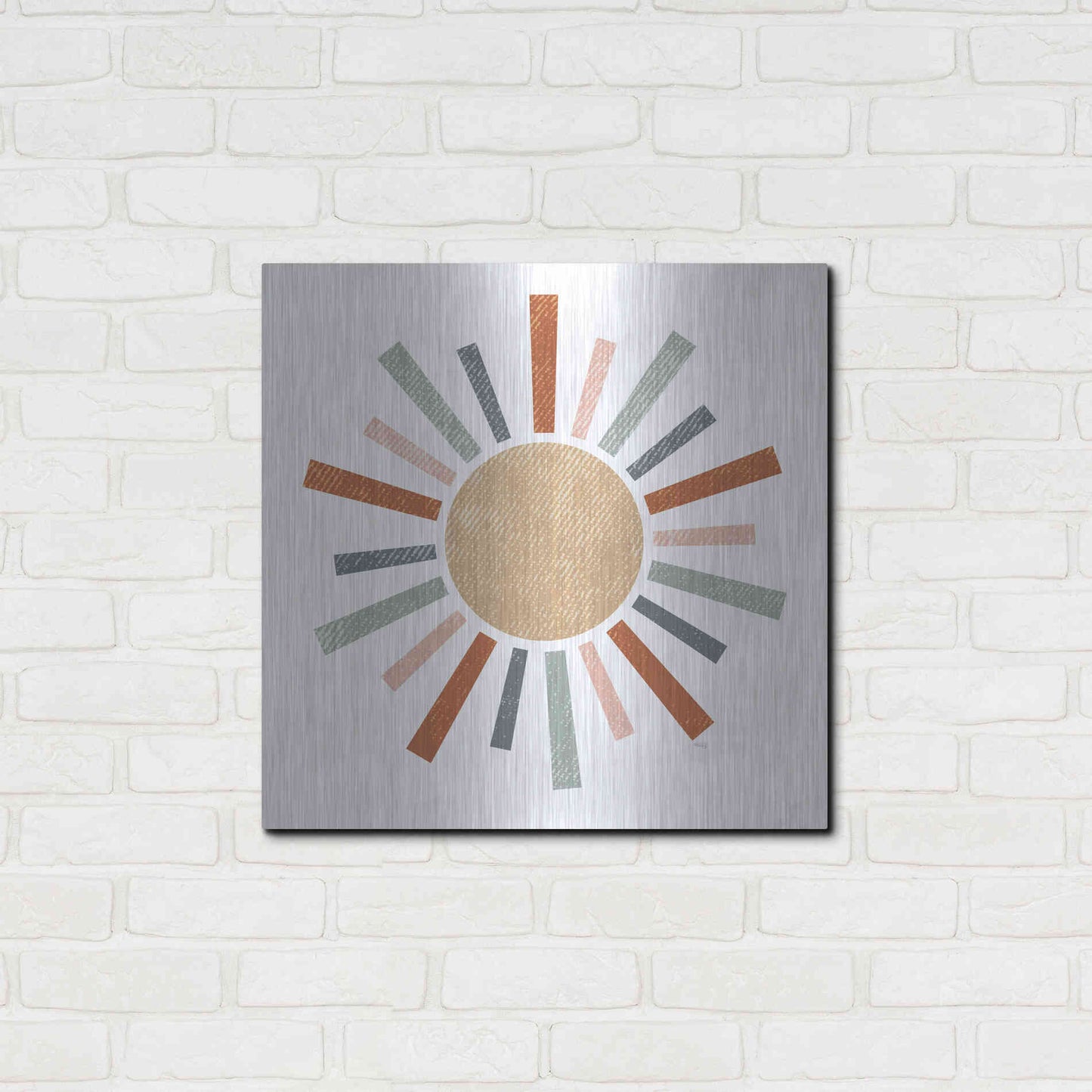 Luxe Metal Art 'Rustic Rainbow Sun' by Heidi Kuntz, Metal Wall Art,24x24