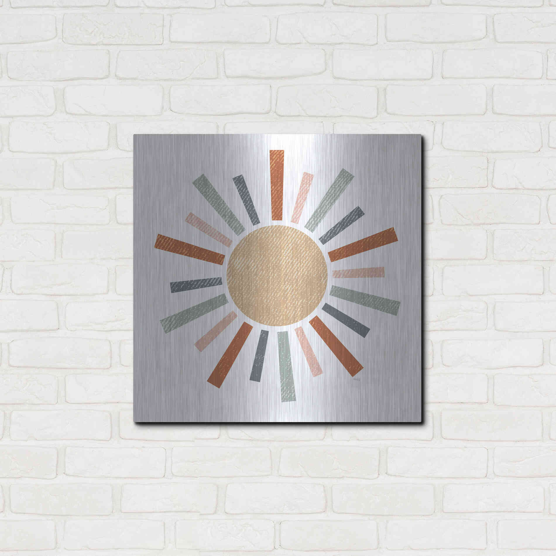 Luxe Metal Art 'Rustic Rainbow Sun' by Heidi Kuntz, Metal Wall Art,24x24