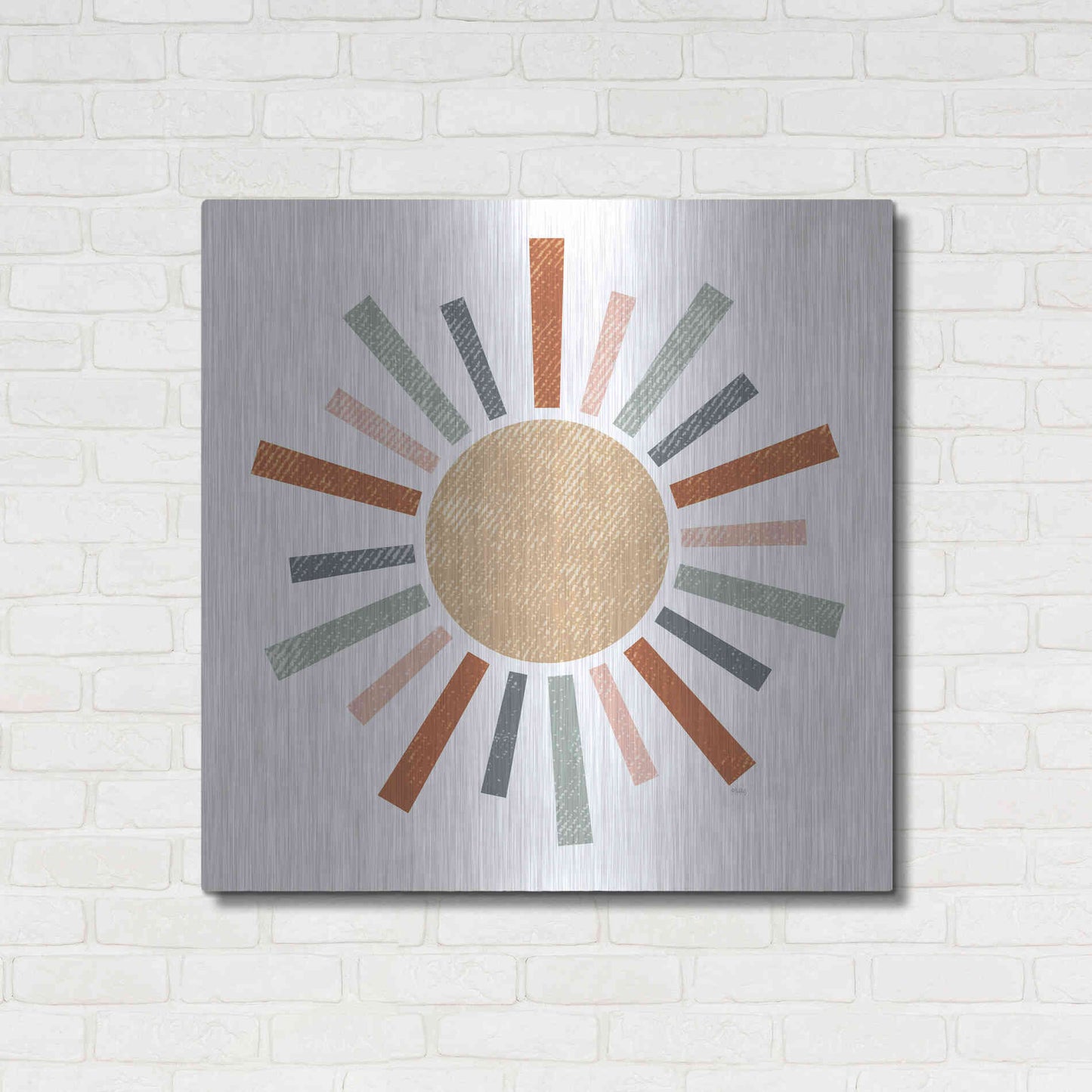 Luxe Metal Art 'Rustic Rainbow Sun' by Heidi Kuntz, Metal Wall Art,36x36