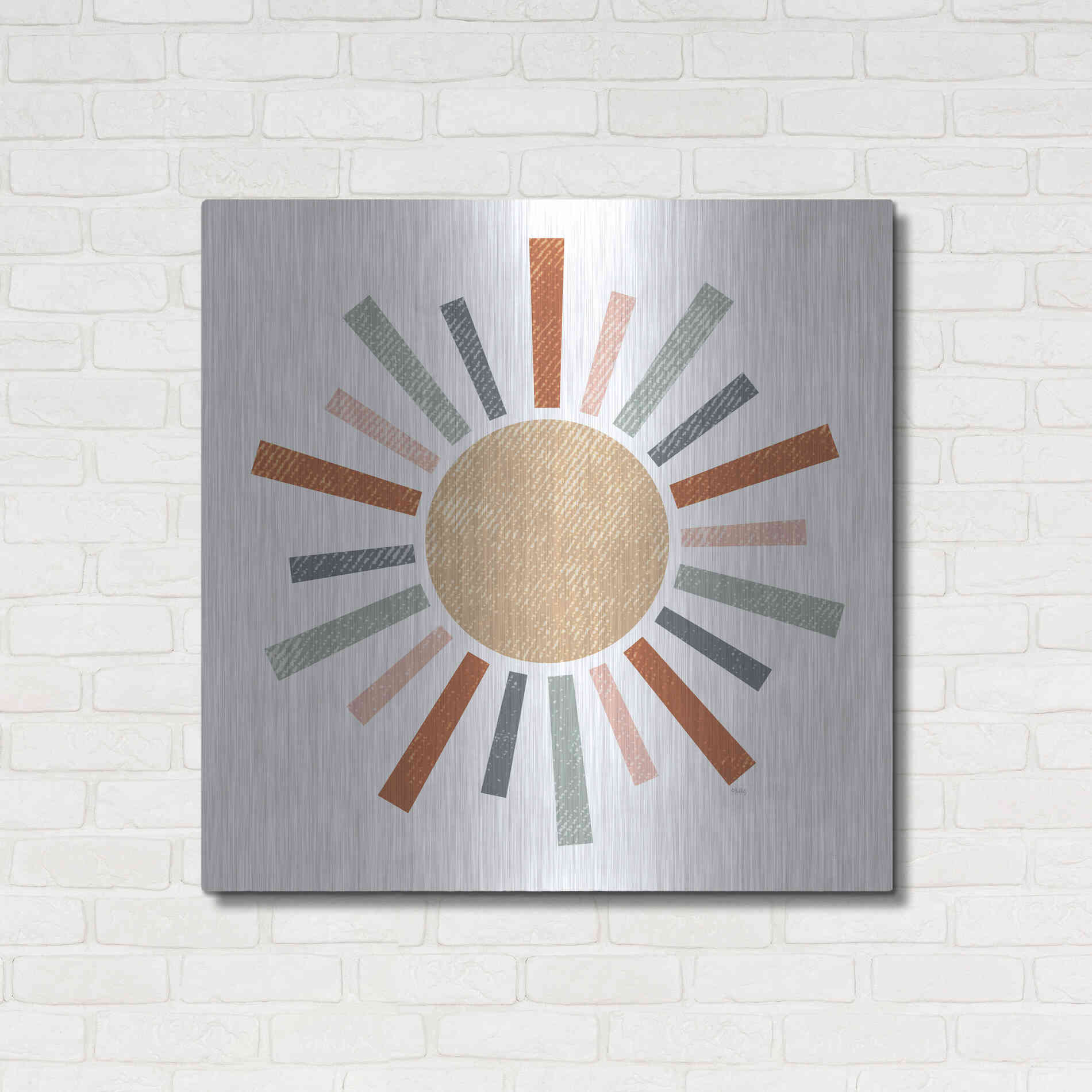 Luxe Metal Art 'Rustic Rainbow Sun' by Heidi Kuntz, Metal Wall Art,36x36