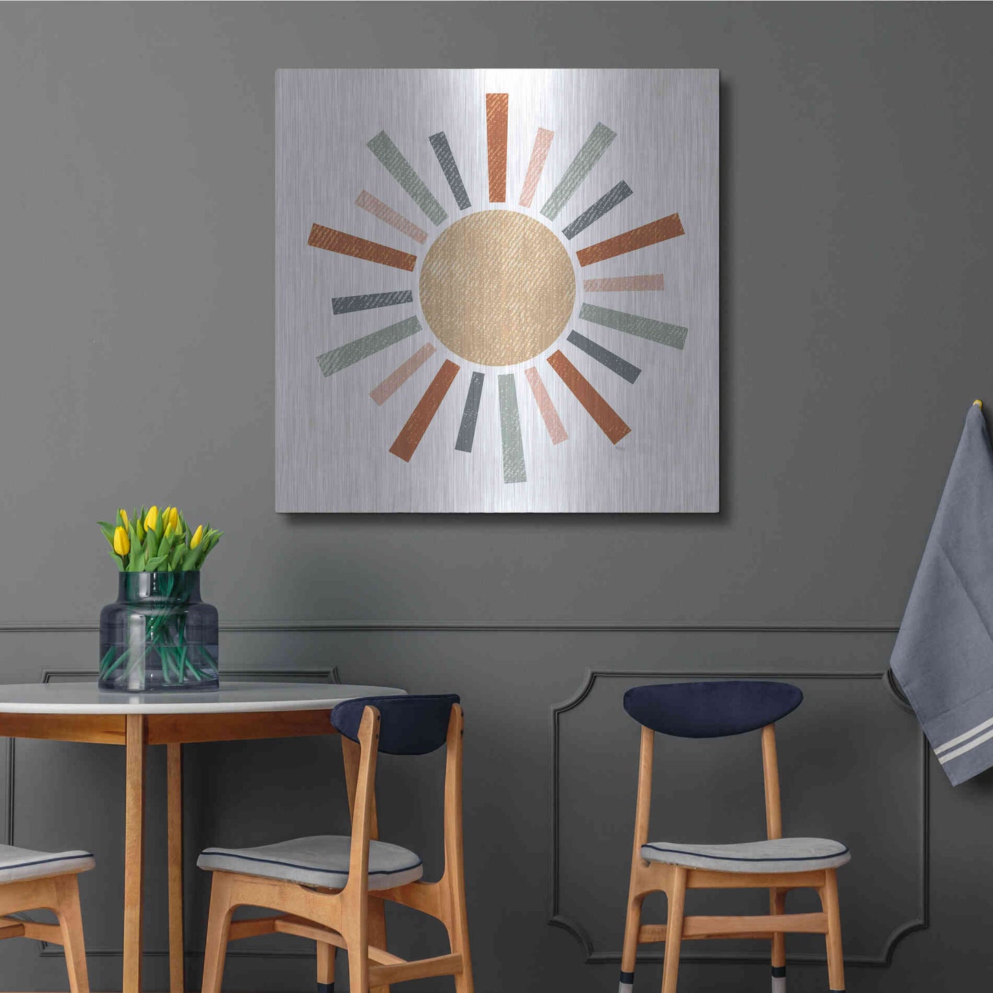 Luxe Metal Art 'Rustic Rainbow Sun' by Heidi Kuntz, Metal Wall Art,36x36