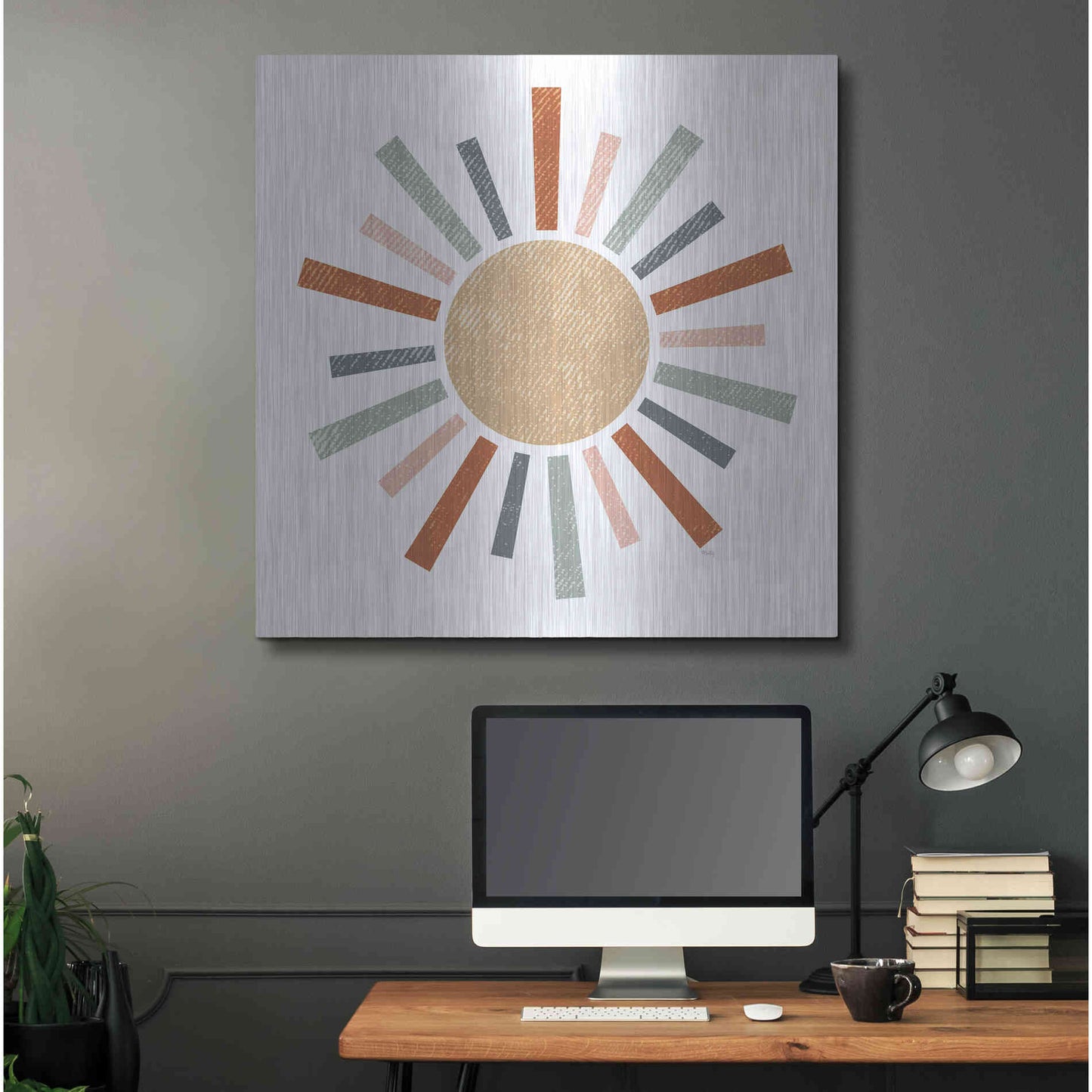 Luxe Metal Art 'Rustic Rainbow Sun' by Heidi Kuntz, Metal Wall Art,36x36