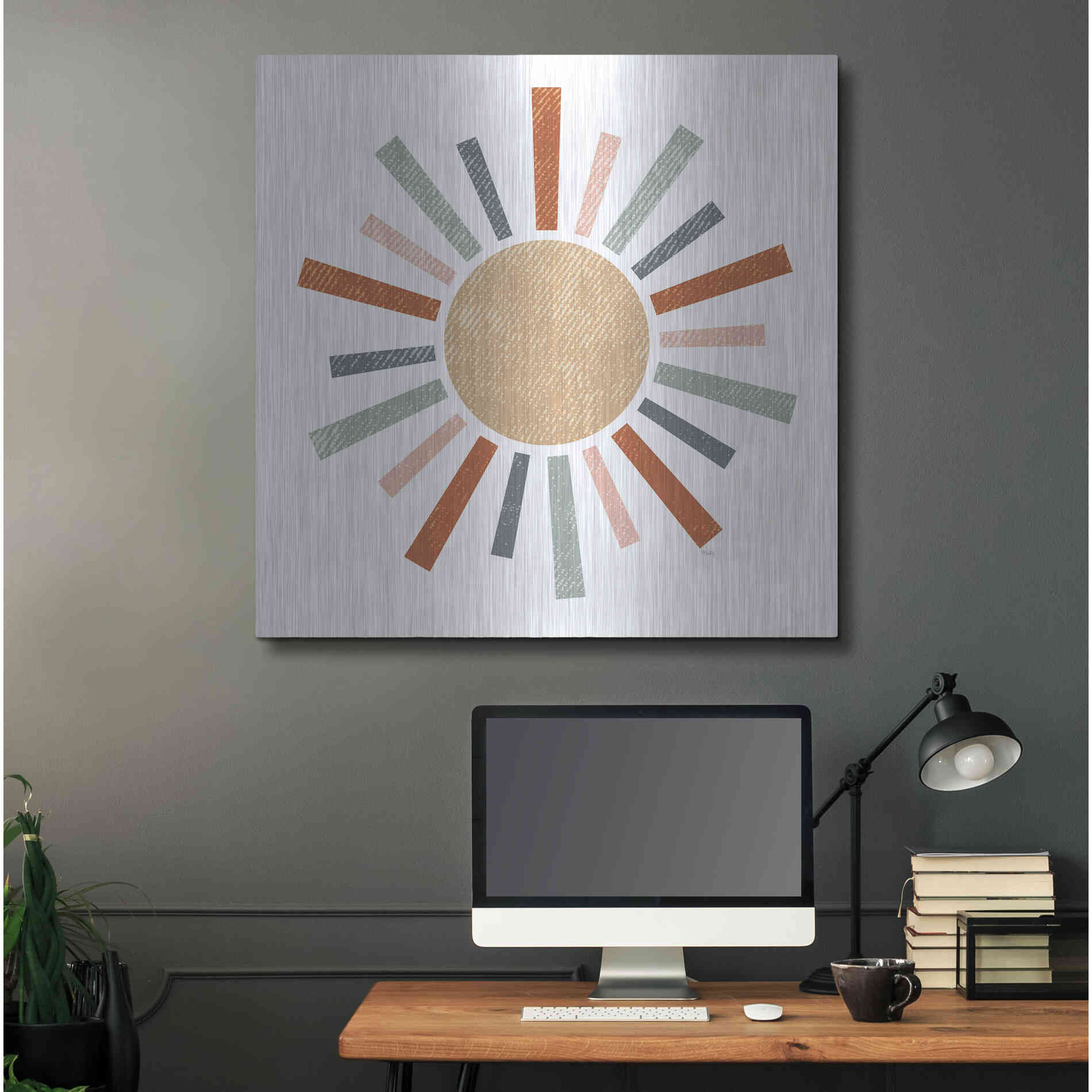 Luxe Metal Art 'Rustic Rainbow Sun' by Heidi Kuntz, Metal Wall Art,36x36