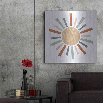 Luxe Metal Art 'Rustic Rainbow Sun' by Heidi Kuntz, Metal Wall Art,36x36