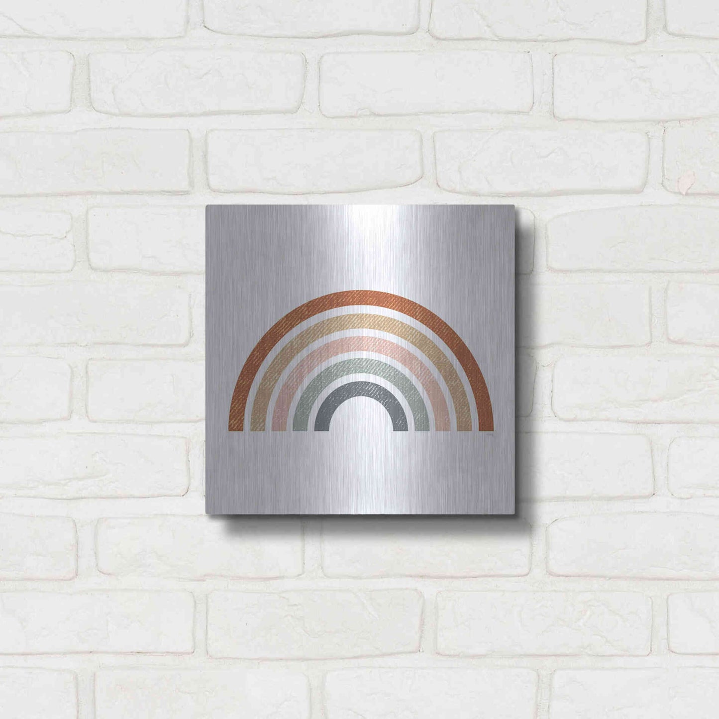 Luxe Metal Art 'Rustic Rainbow' by Heidi Kuntz, Metal Wall Art,12x12