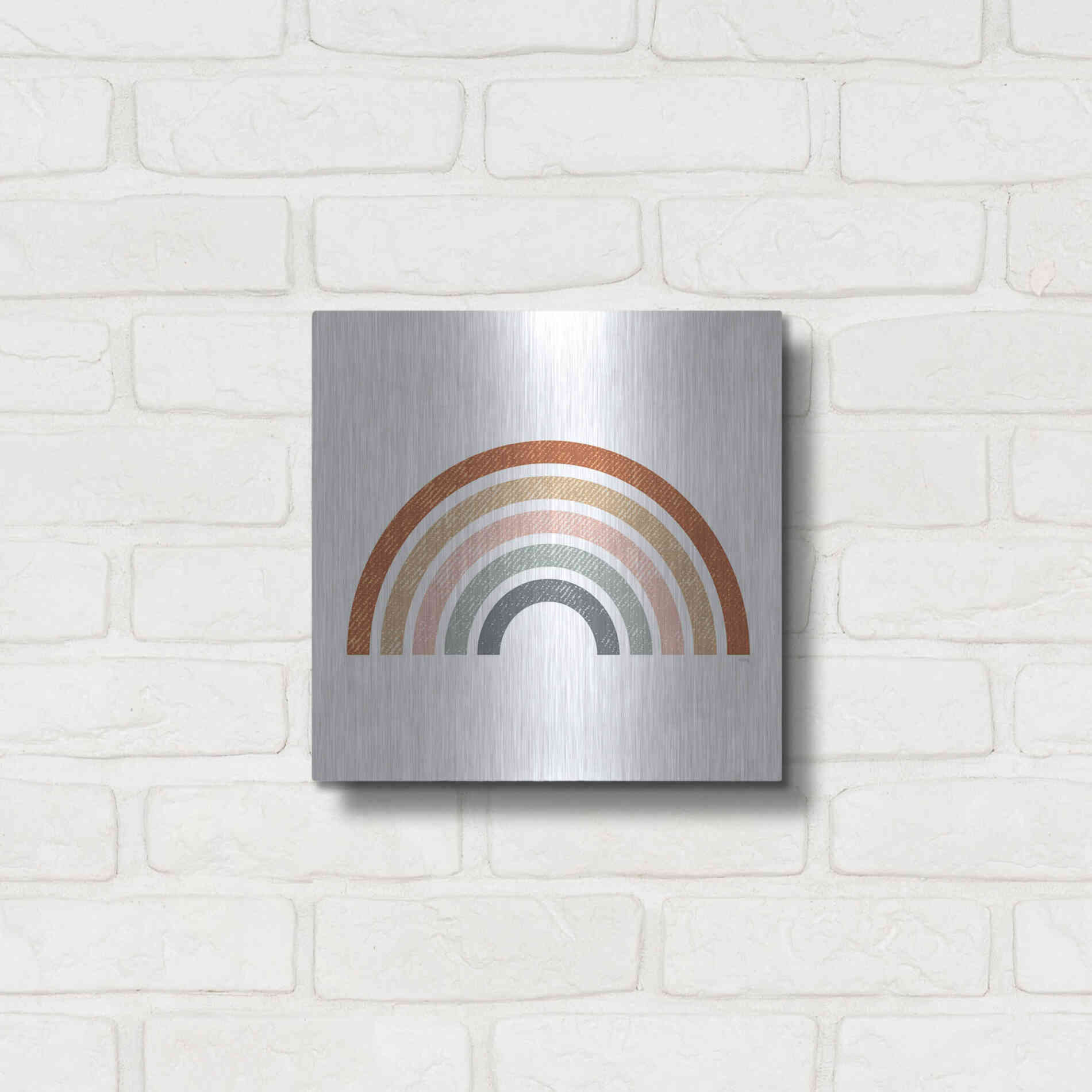 Luxe Metal Art 'Rustic Rainbow' by Heidi Kuntz, Metal Wall Art,12x12