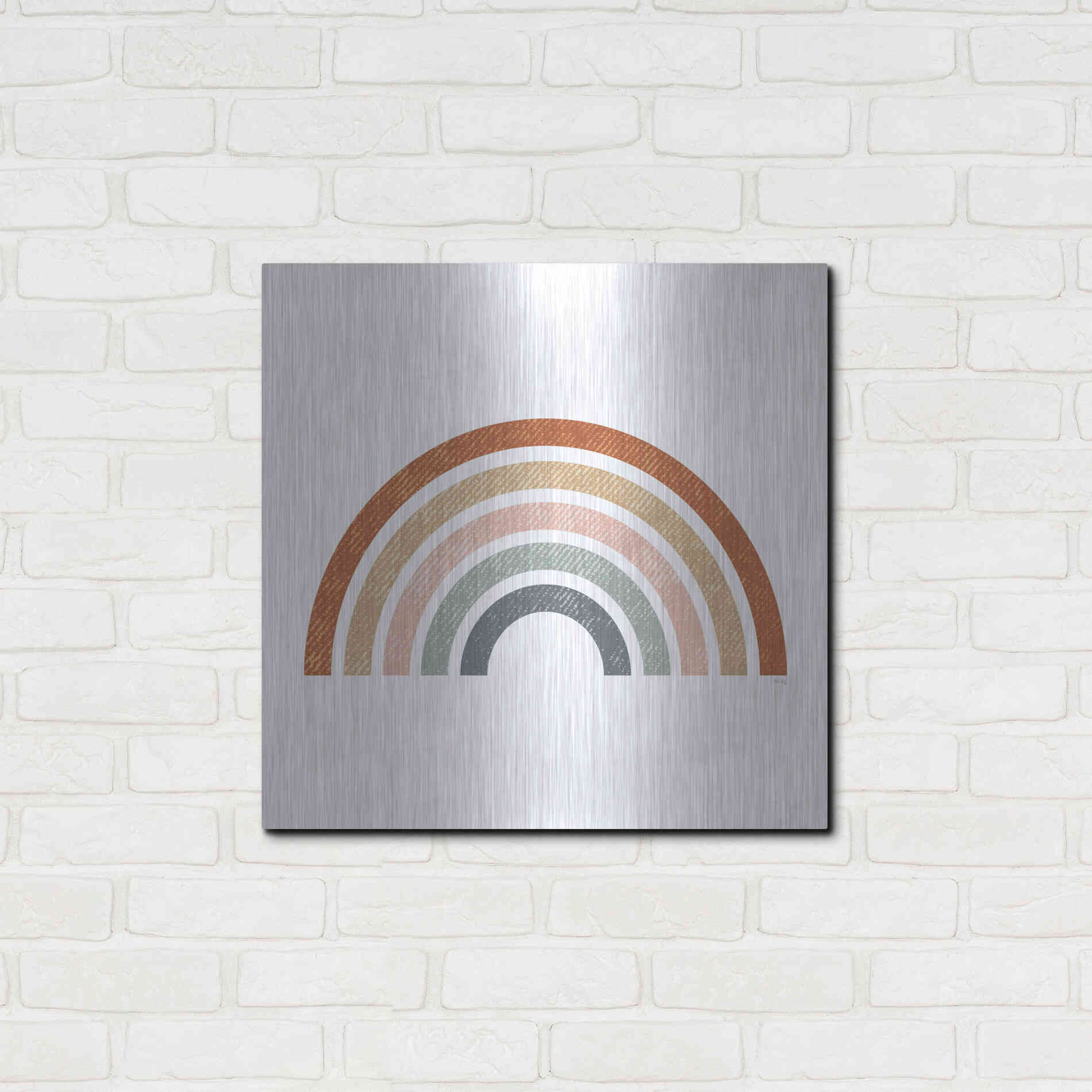 Luxe Metal Art 'Rustic Rainbow' by Heidi Kuntz, Metal Wall Art,24x24