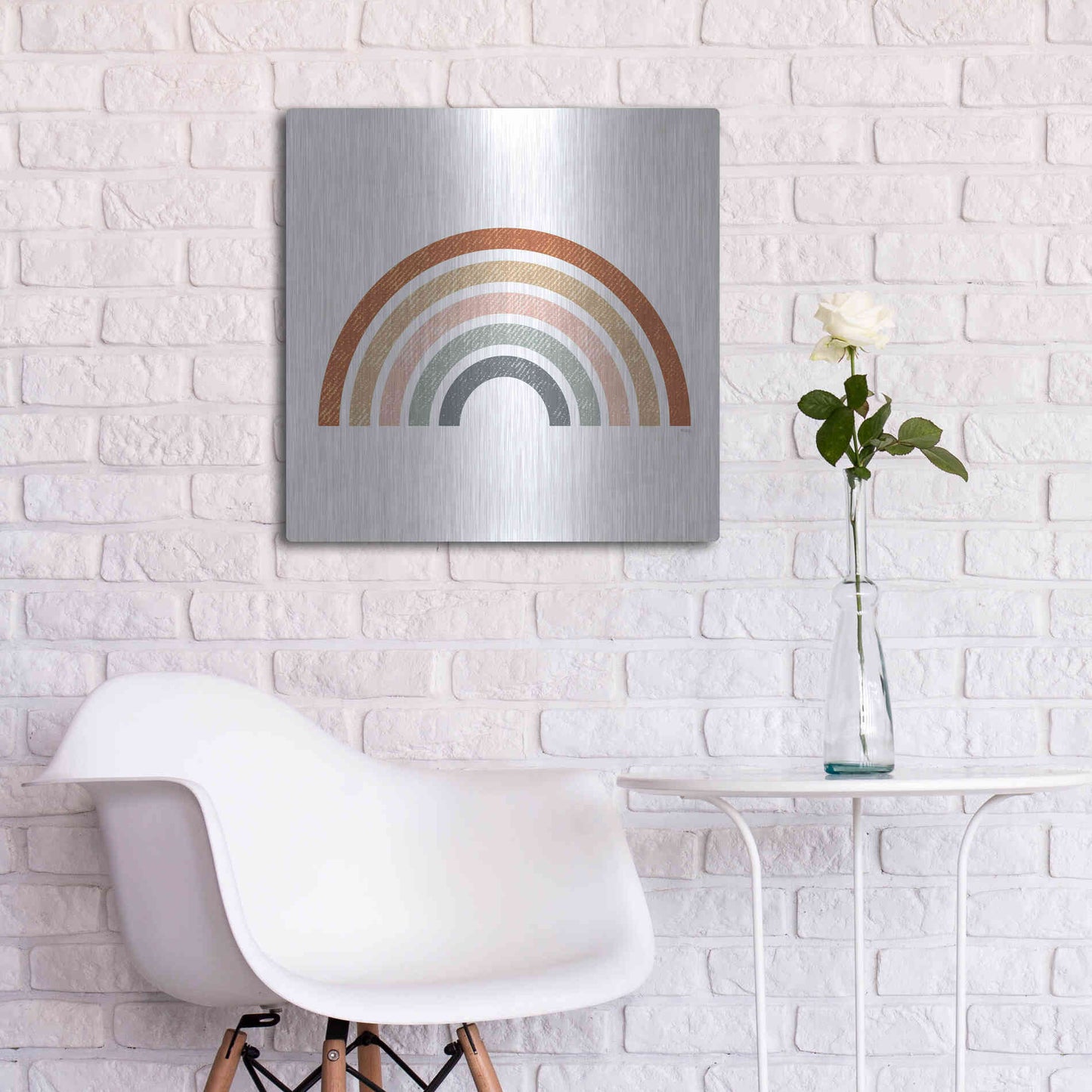 Luxe Metal Art 'Rustic Rainbow' by Heidi Kuntz, Metal Wall Art,24x24