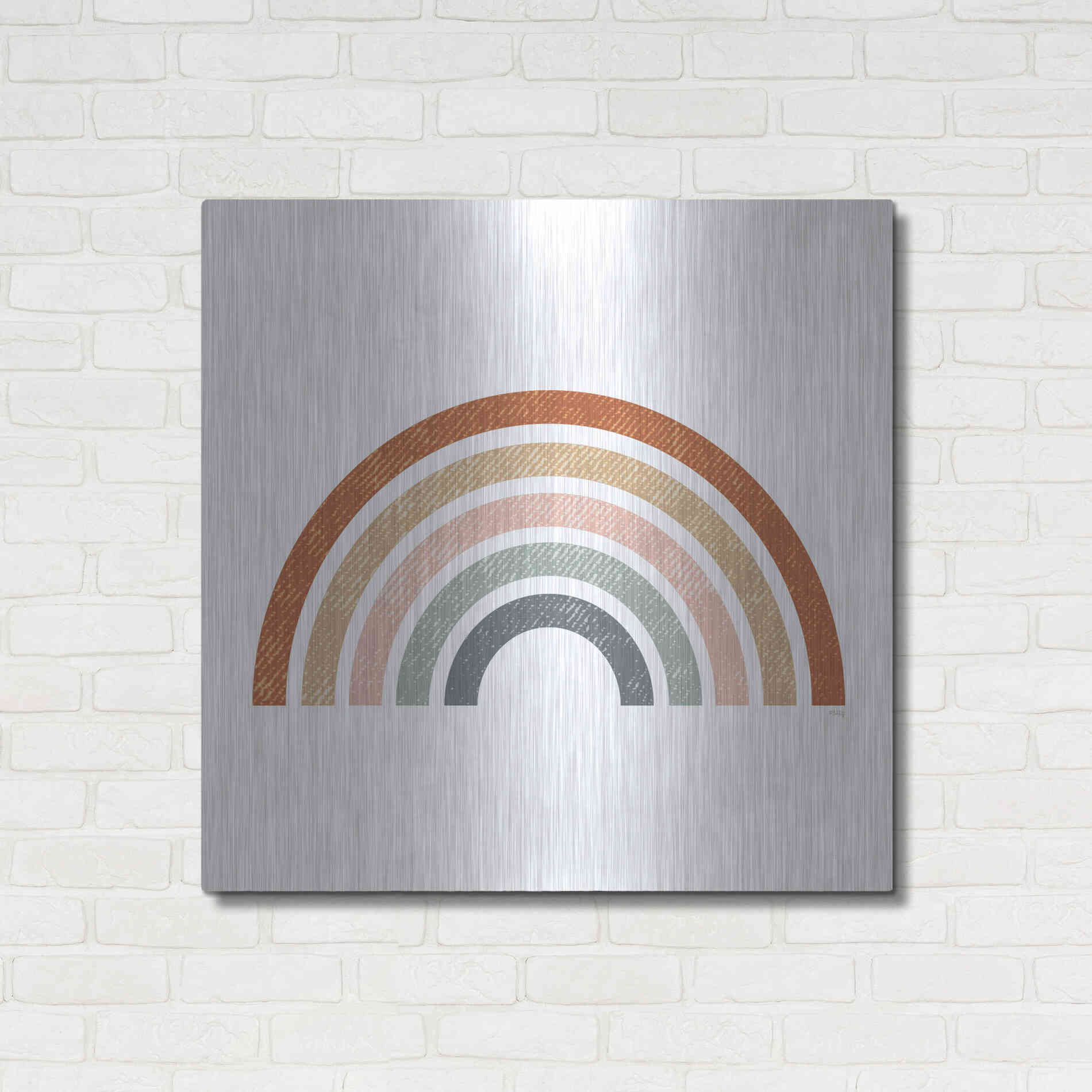 Luxe Metal Art 'Rustic Rainbow' by Heidi Kuntz, Metal Wall Art,36x36