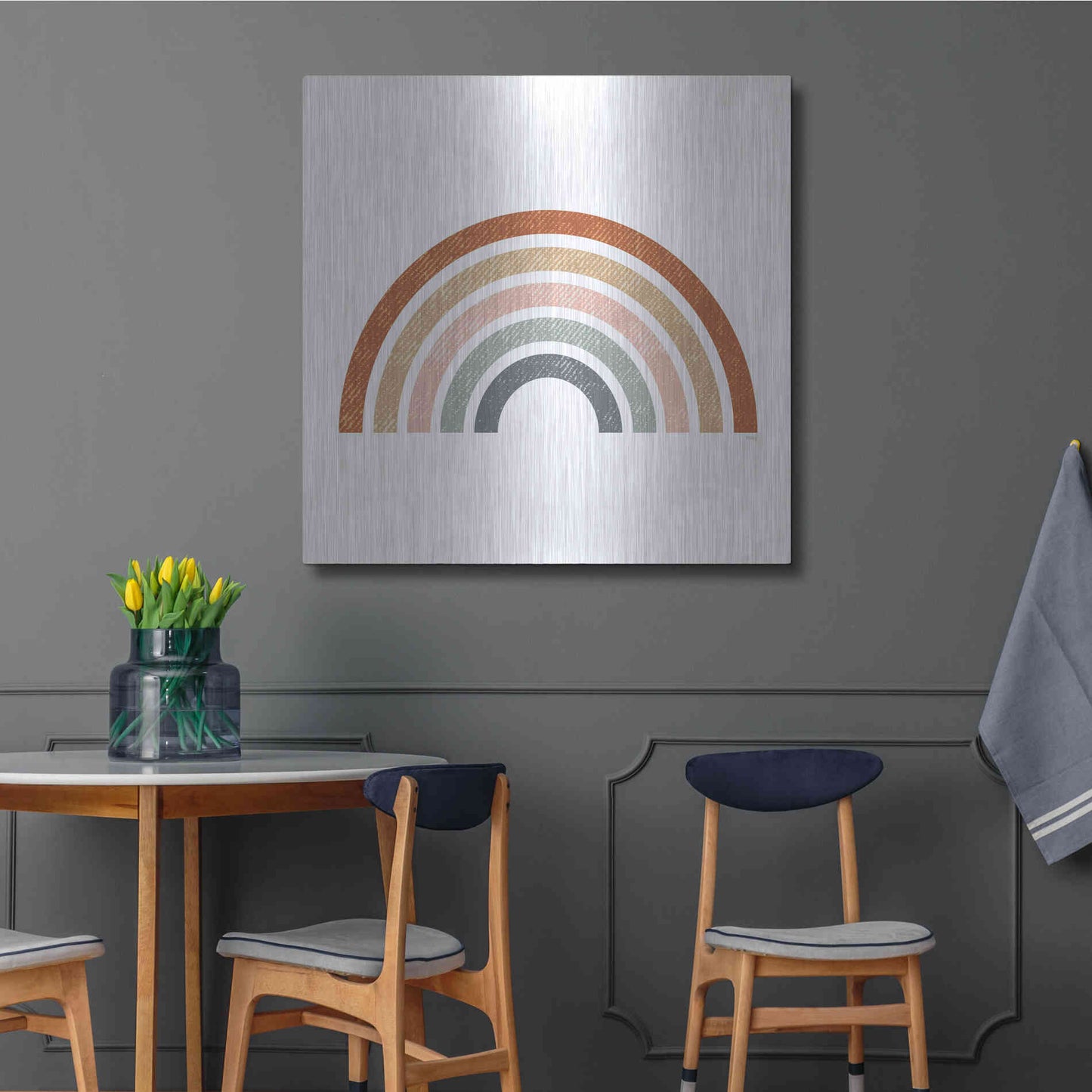 Luxe Metal Art 'Rustic Rainbow' by Heidi Kuntz, Metal Wall Art,36x36