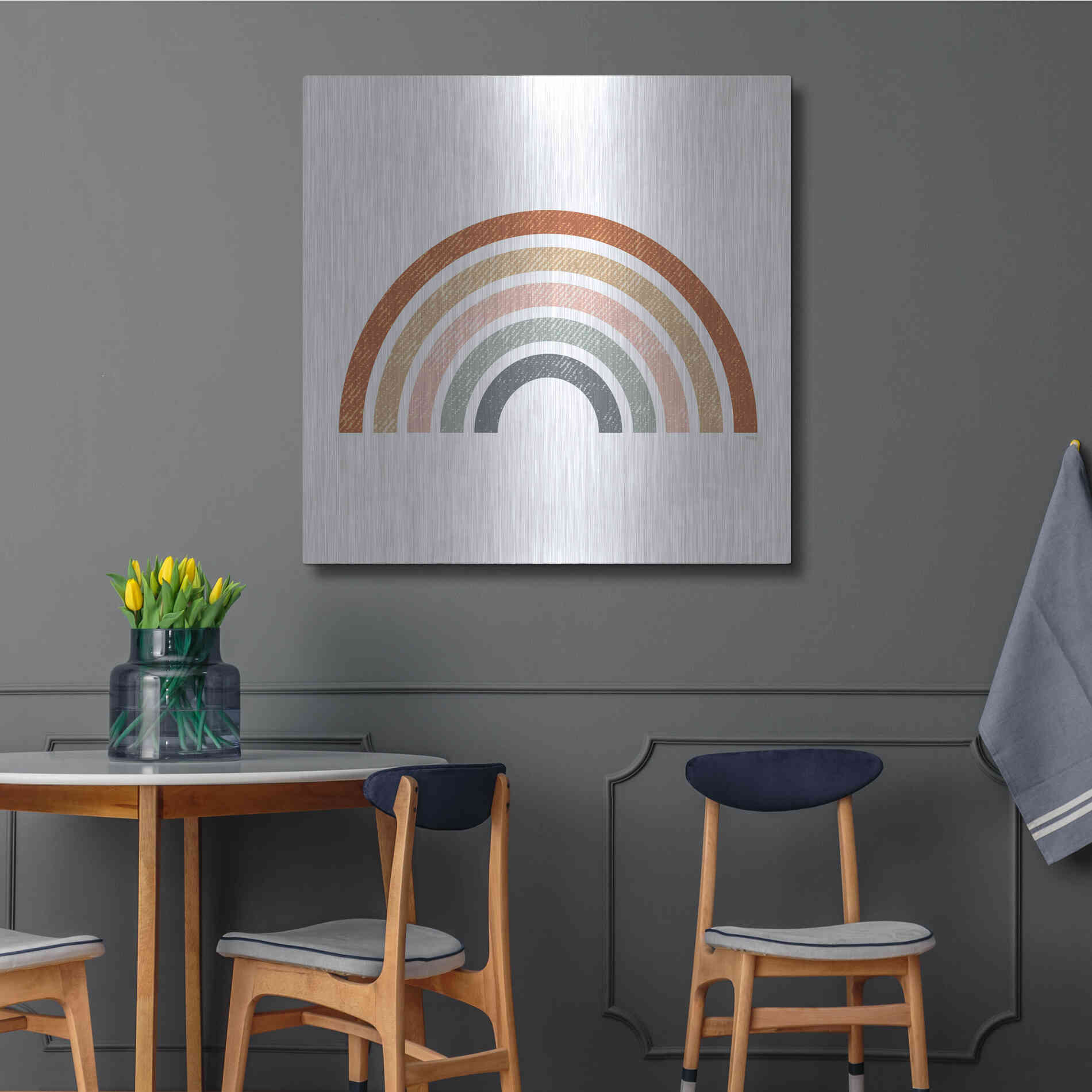 Luxe Metal Art 'Rustic Rainbow' by Heidi Kuntz, Metal Wall Art,36x36