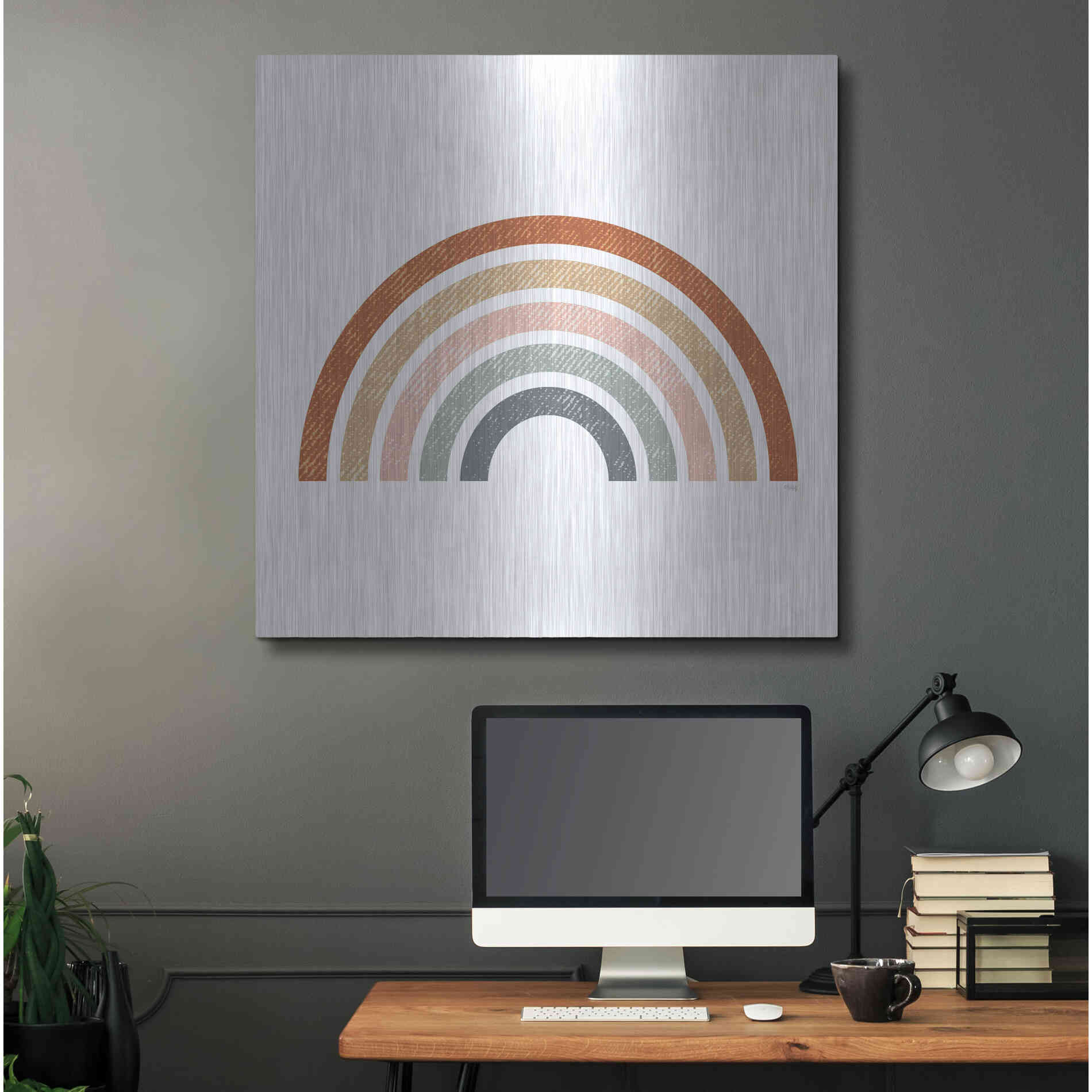 Luxe Metal Art 'Rustic Rainbow' by Heidi Kuntz, Metal Wall Art,36x36