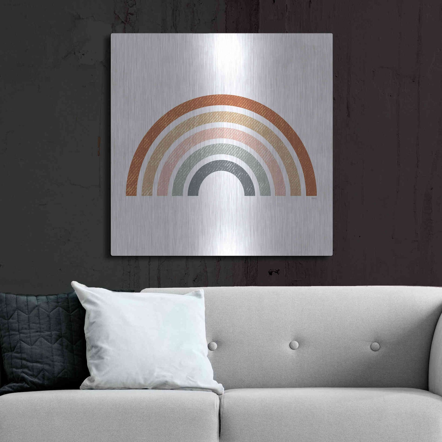 Luxe Metal Art 'Rustic Rainbow' by Heidi Kuntz, Metal Wall Art,36x36