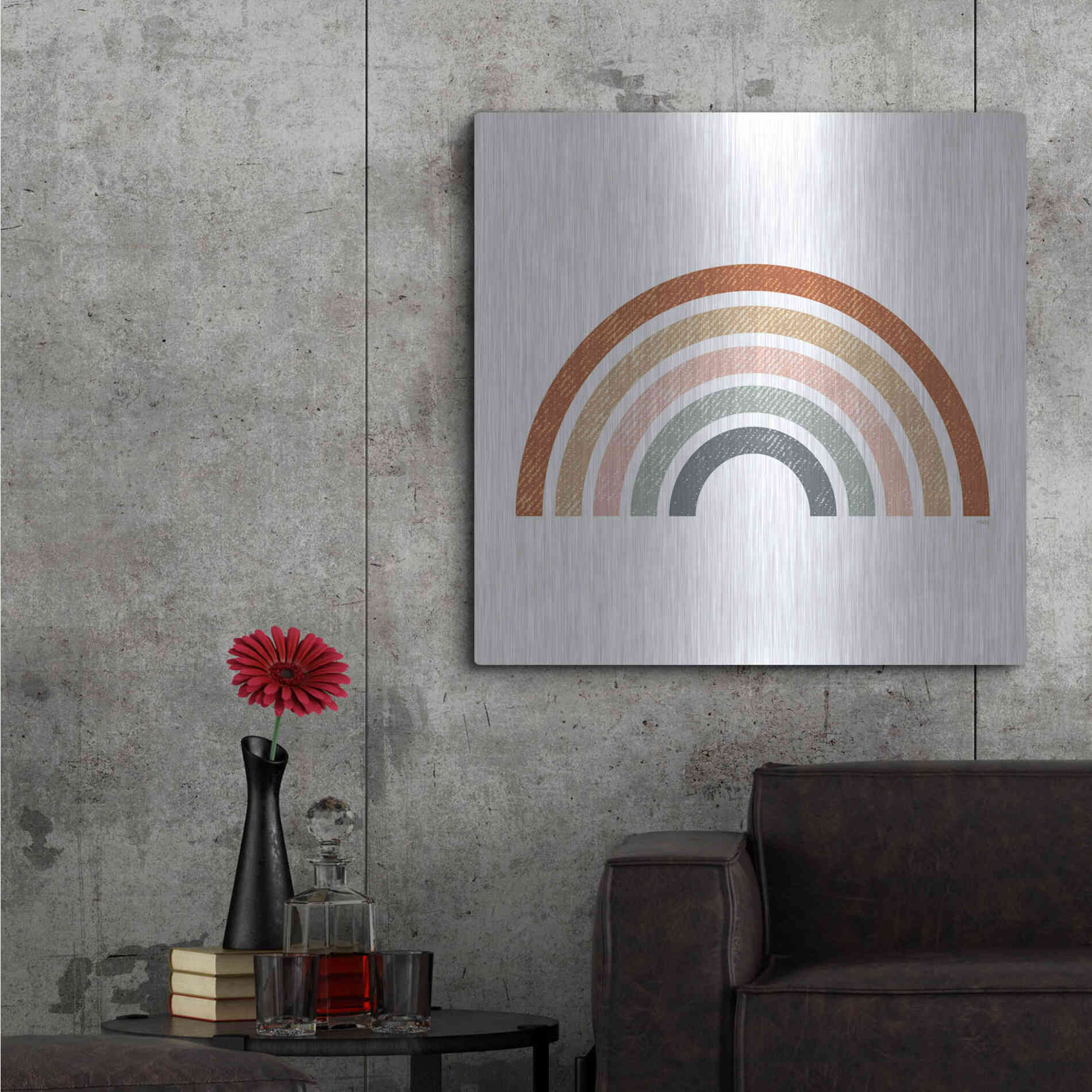 Luxe Metal Art 'Rustic Rainbow' by Heidi Kuntz, Metal Wall Art,36x36
