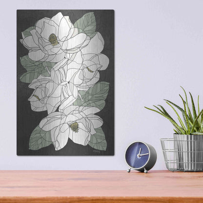 Luxe Metal Art 'Cascading Magnolias' by Heidi Kuntz, Metal Wall Art,12x16