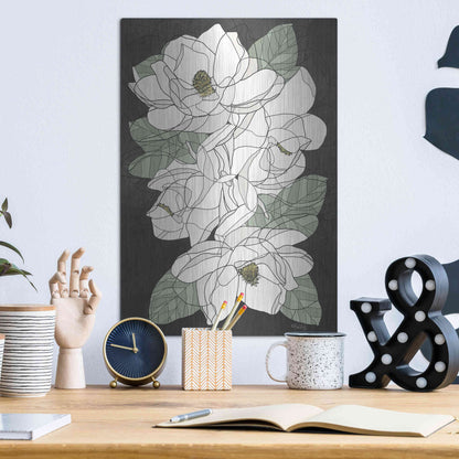 Luxe Metal Art 'Cascading Magnolias' by Heidi Kuntz, Metal Wall Art,12x16