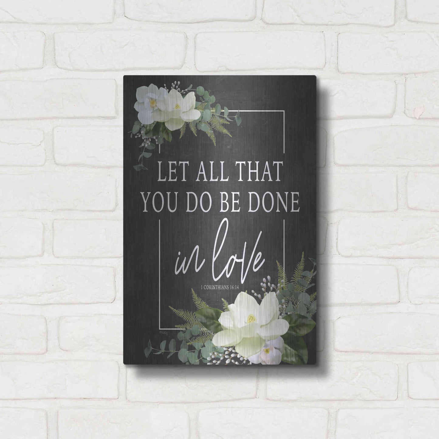 Luxe Metal Art 'Let All That You Do' by Heidi Kuntz, Metal Wall Art,12x16