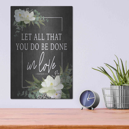 Luxe Metal Art 'Let All That You Do' by Heidi Kuntz, Metal Wall Art,12x16