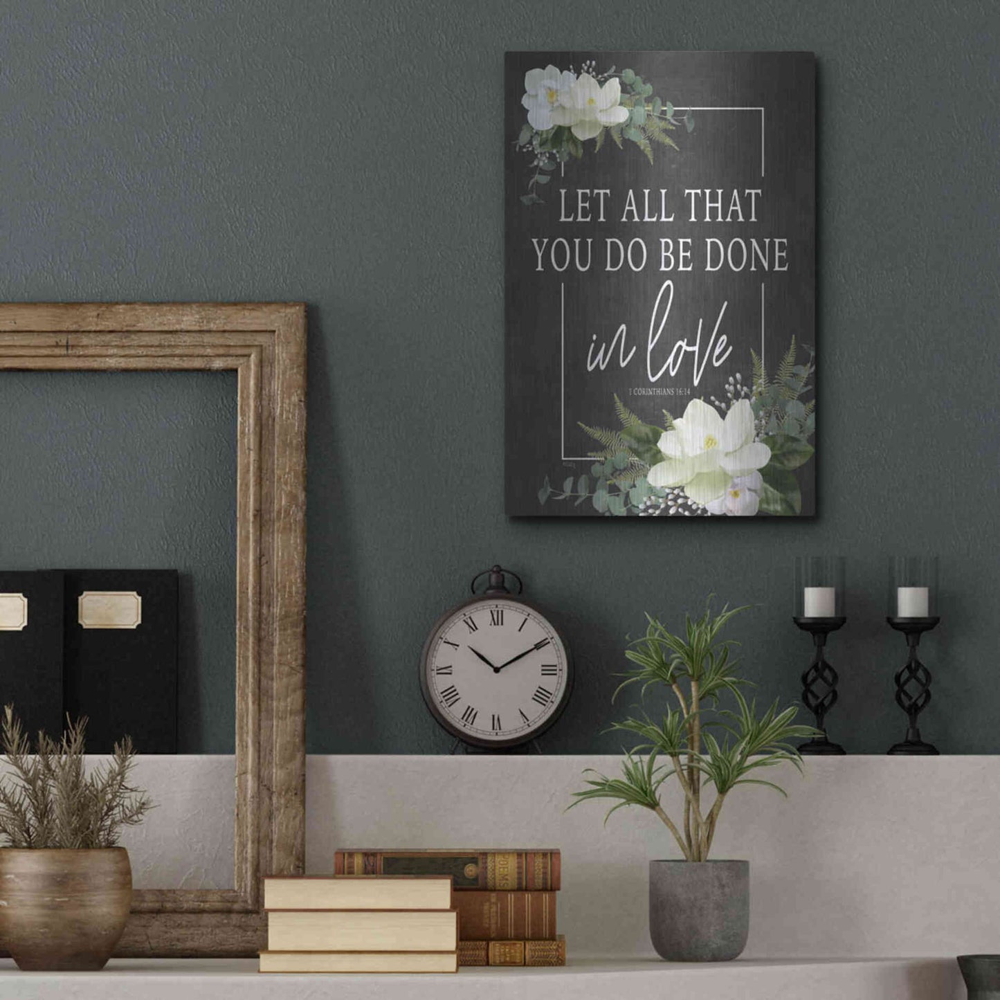 Luxe Metal Art 'Let All That You Do' by Heidi Kuntz, Metal Wall Art,12x16