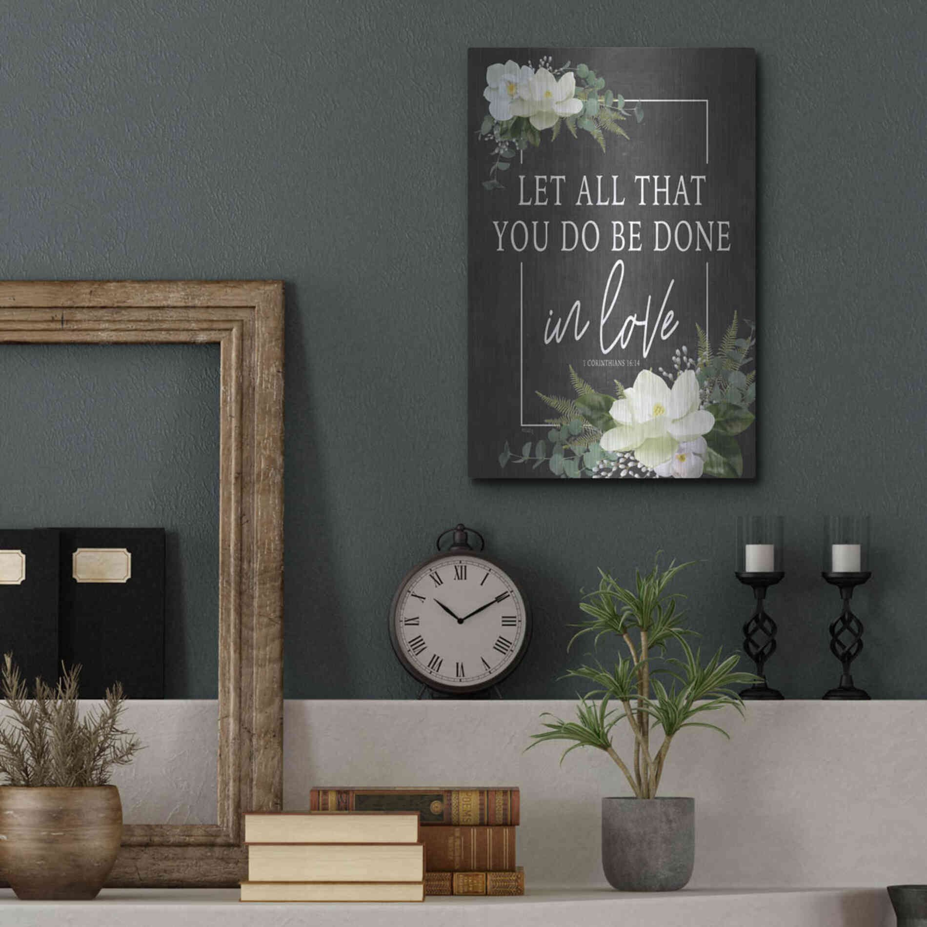 Luxe Metal Art 'Let All That You Do' by Heidi Kuntz, Metal Wall Art,12x16