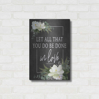 Luxe Metal Art 'Let All That You Do' by Heidi Kuntz, Metal Wall Art,16x24