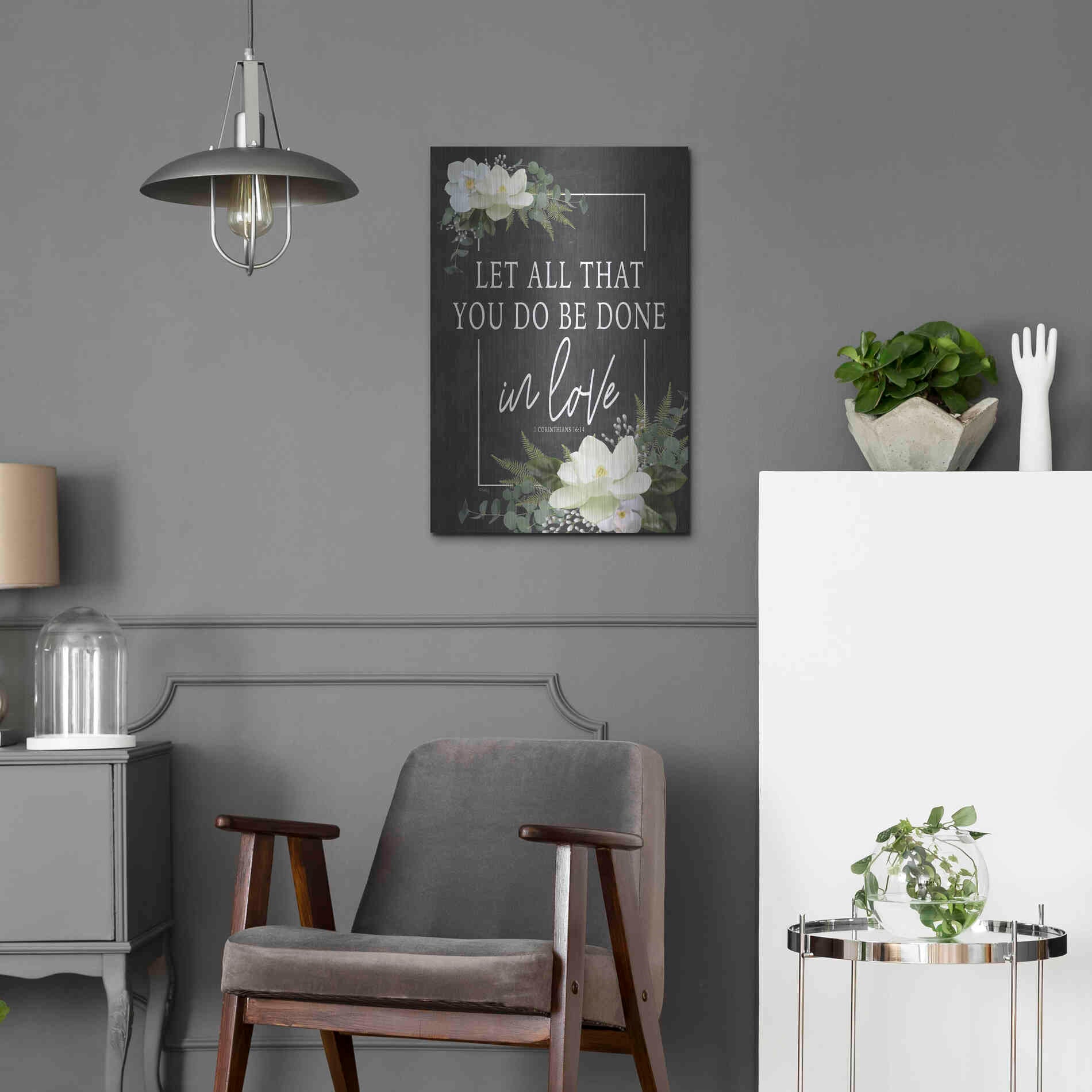 Luxe Metal Art 'Let All That You Do' by Heidi Kuntz, Metal Wall Art,16x24