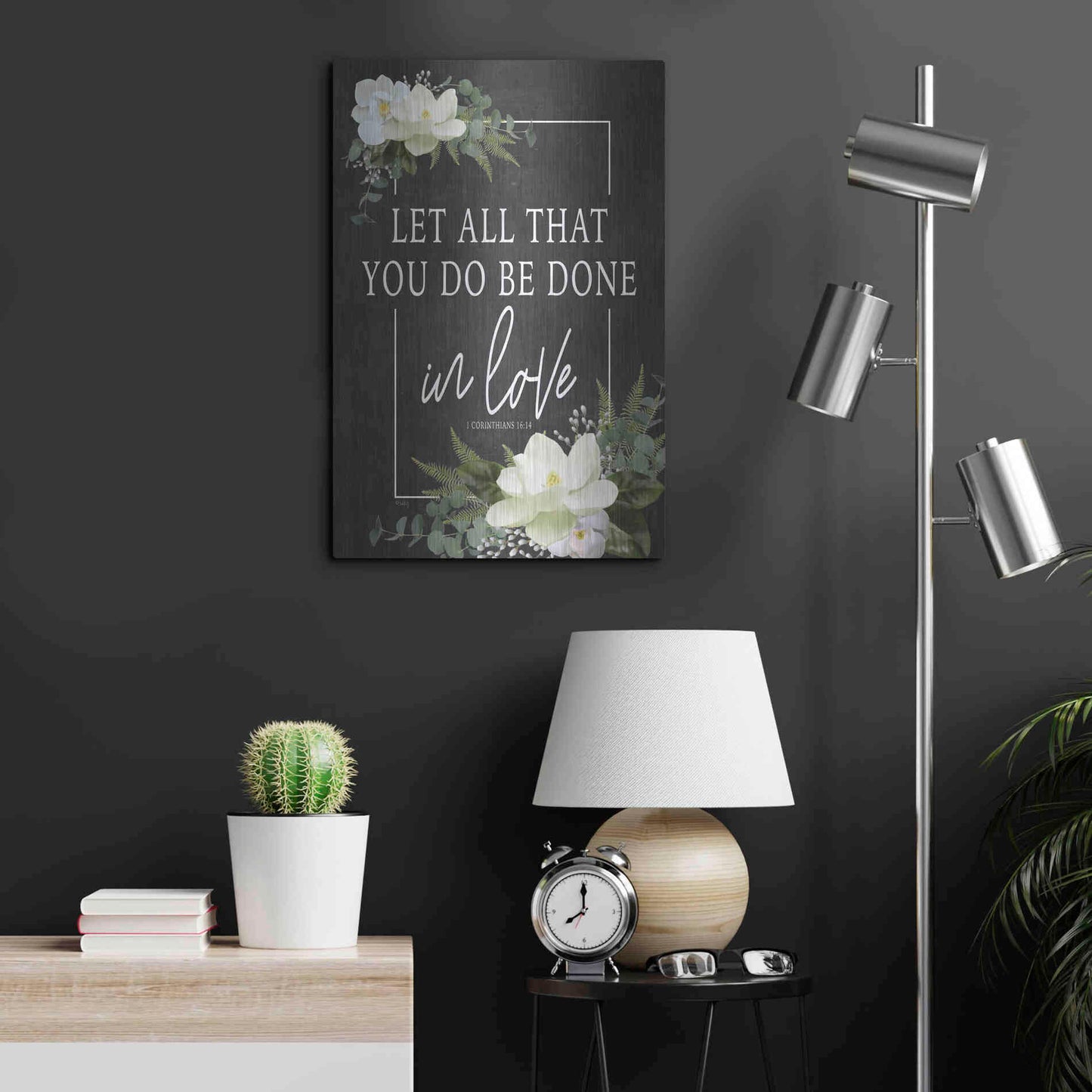 Luxe Metal Art 'Let All That You Do' by Heidi Kuntz, Metal Wall Art,16x24