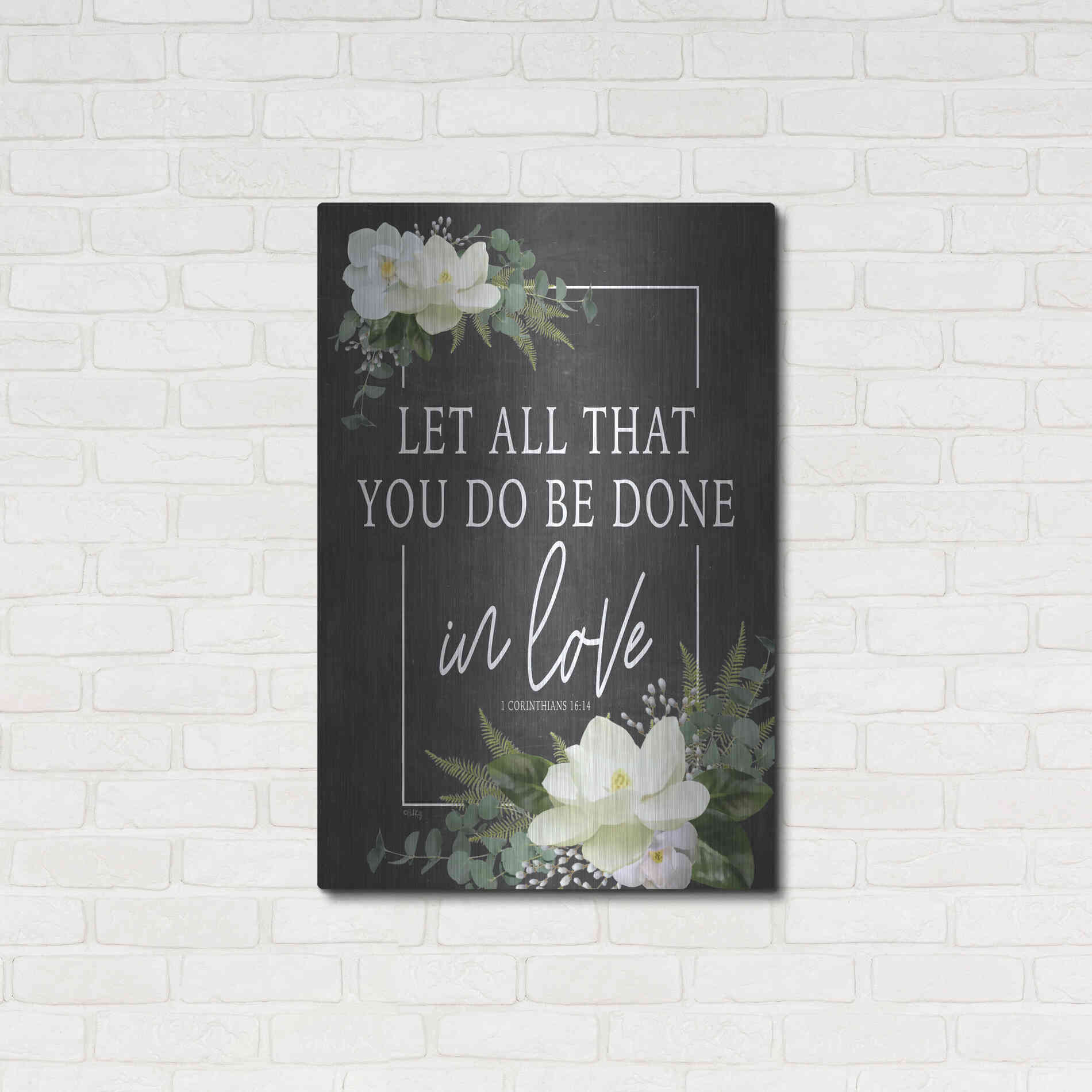 Luxe Metal Art 'Let All That You Do' by Heidi Kuntz, Metal Wall Art,24x36