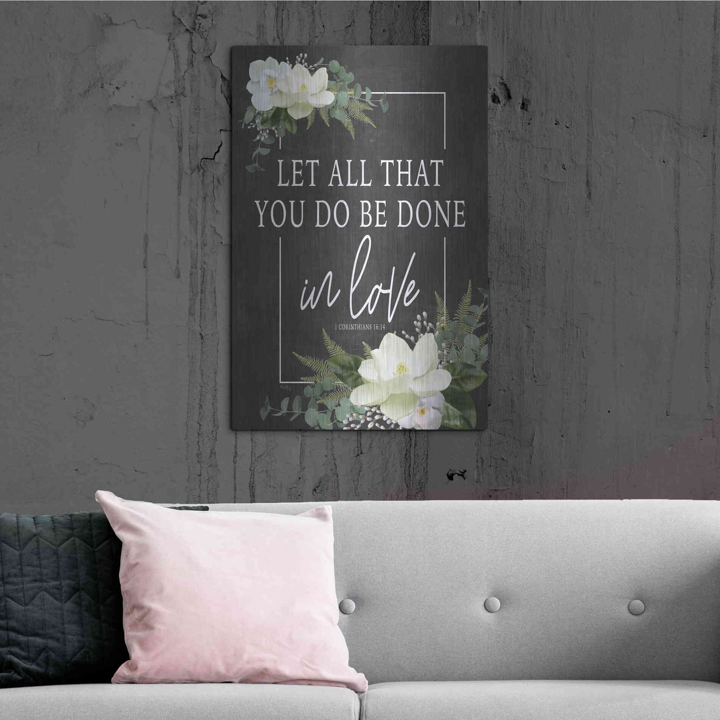 Luxe Metal Art 'Let All That You Do' by Heidi Kuntz, Metal Wall Art,24x36