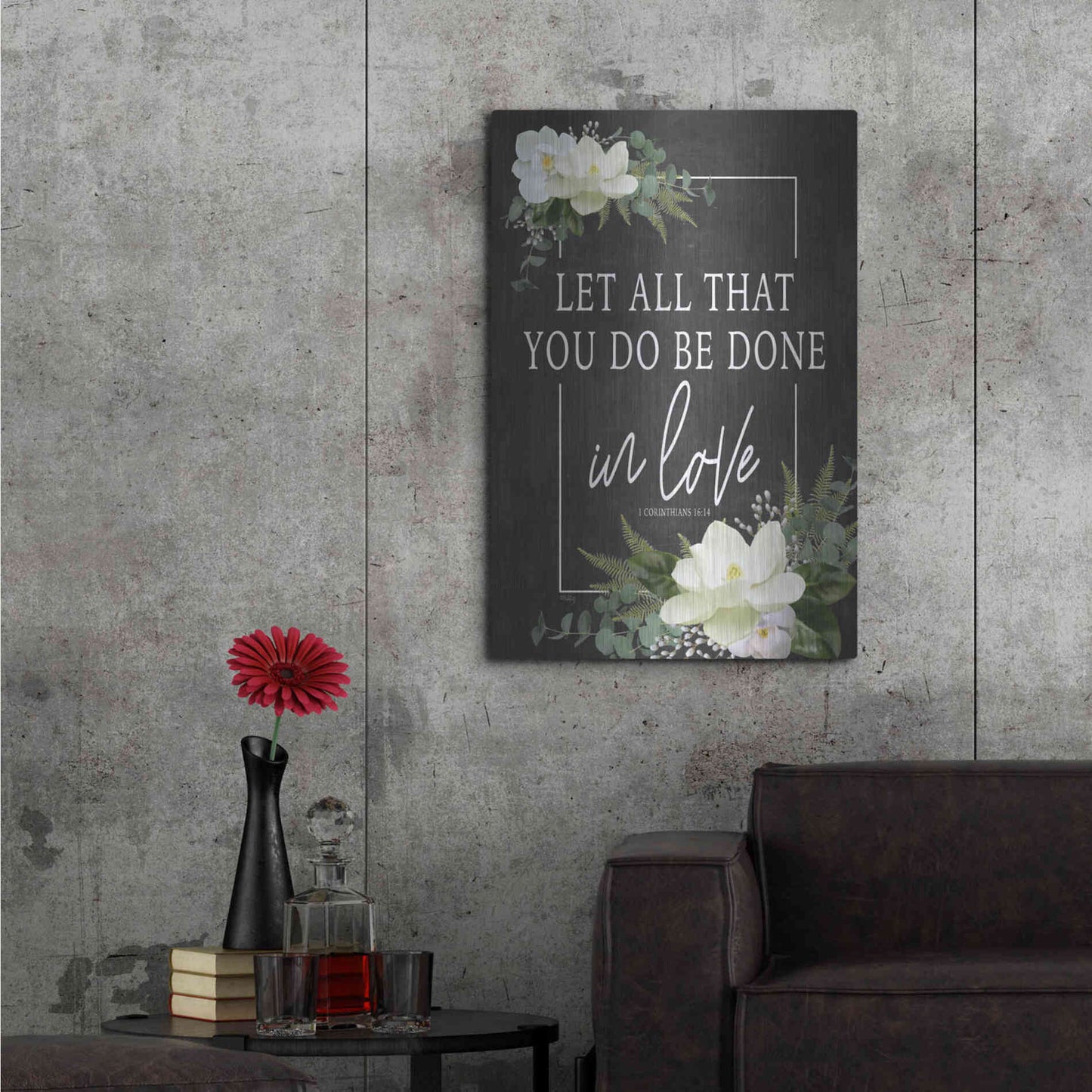 Luxe Metal Art 'Let All That You Do' by Heidi Kuntz, Metal Wall Art,24x36