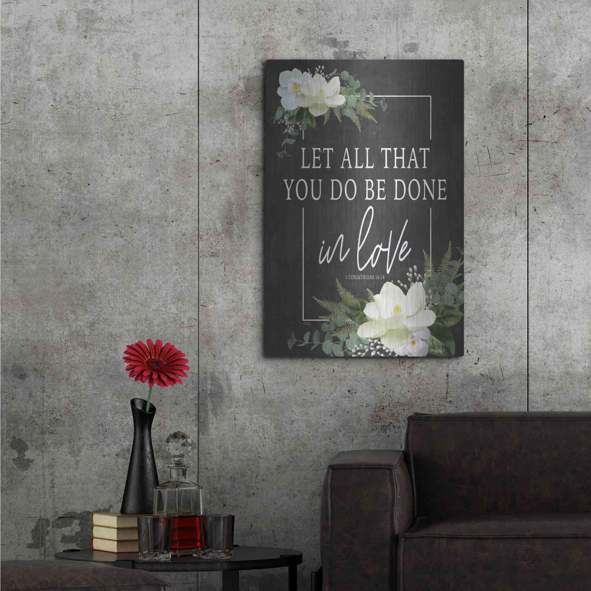 Luxe Metal Art 'Let All That You Do' by Heidi Kuntz, Metal Wall Art,24x36
