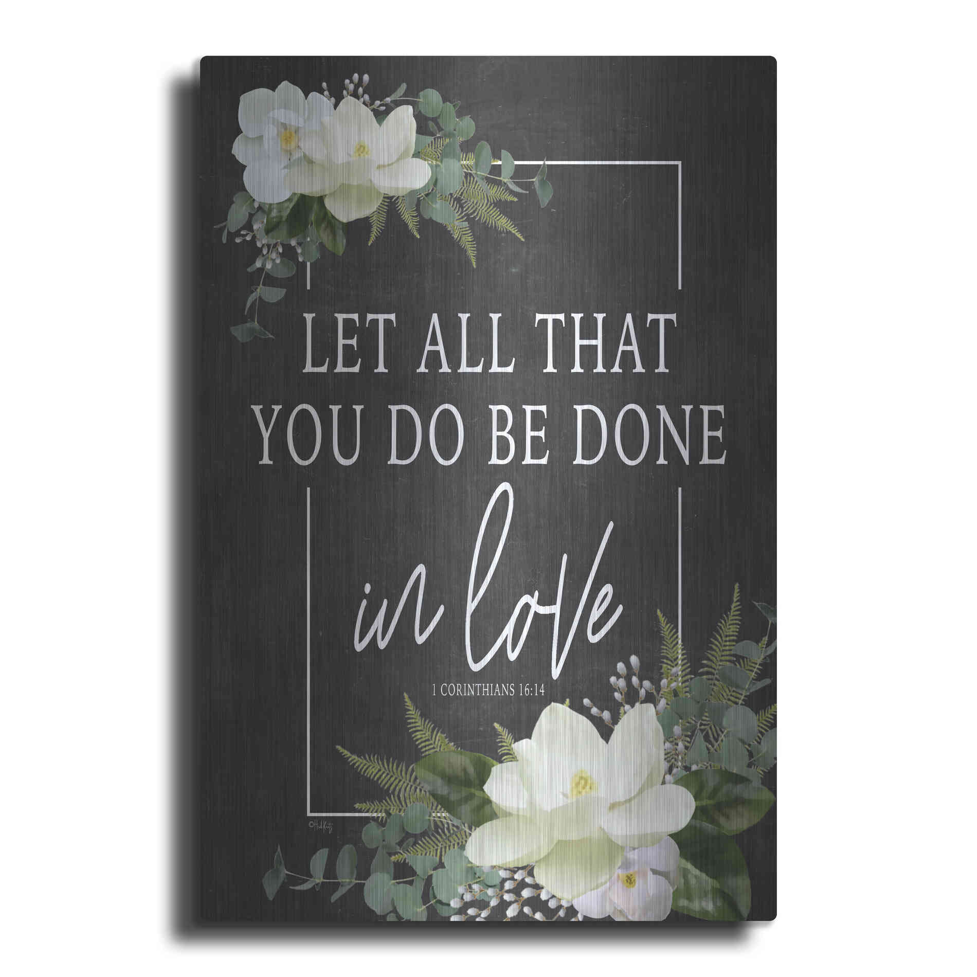 Luxe Metal Art 'Let All That You Do' by Heidi Kuntz, Metal Wall Art