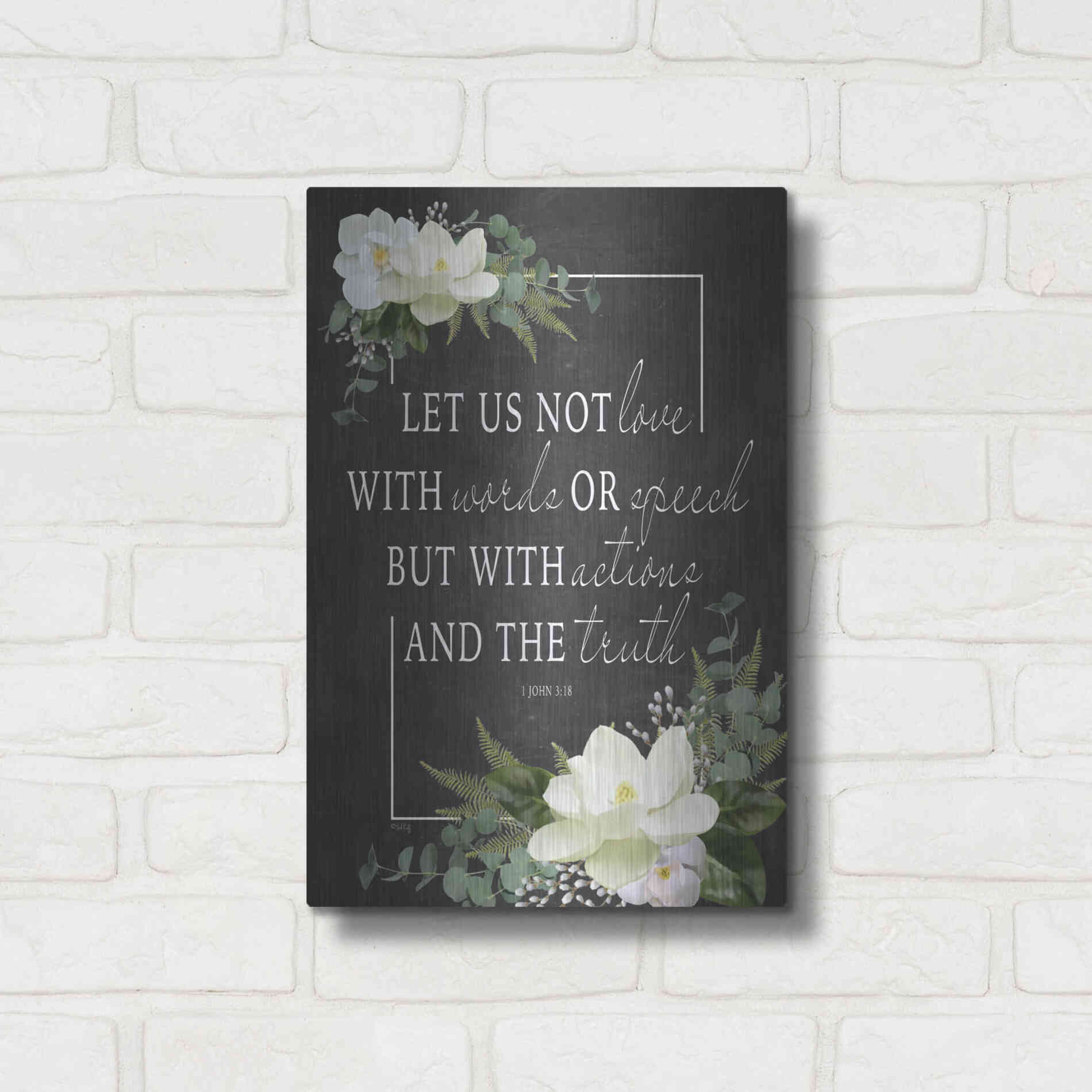 Luxe Metal Art 'Let Us Not Love' by Heidi Kuntz, Metal Wall Art,12x16