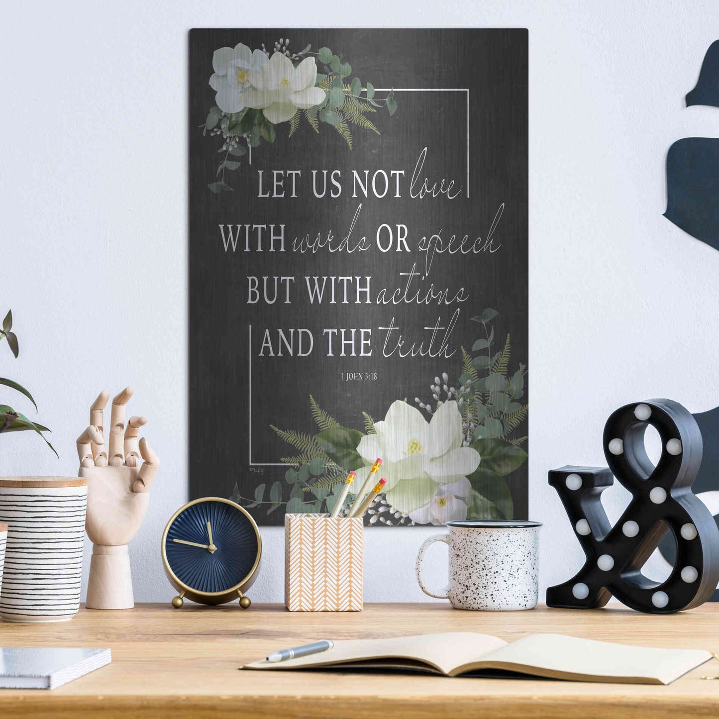 Luxe Metal Art 'Let Us Not Love' by Heidi Kuntz, Metal Wall Art,12x16