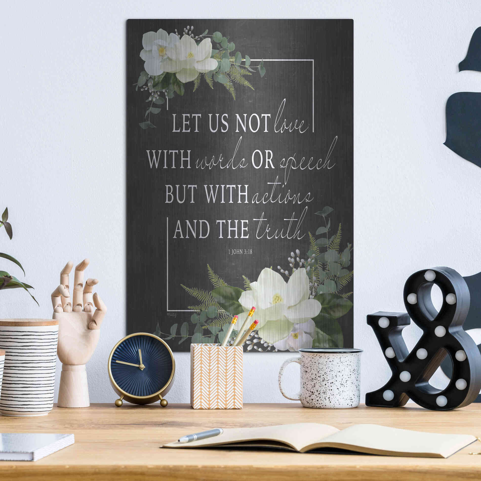 Luxe Metal Art 'Let Us Not Love' by Heidi Kuntz, Metal Wall Art,12x16