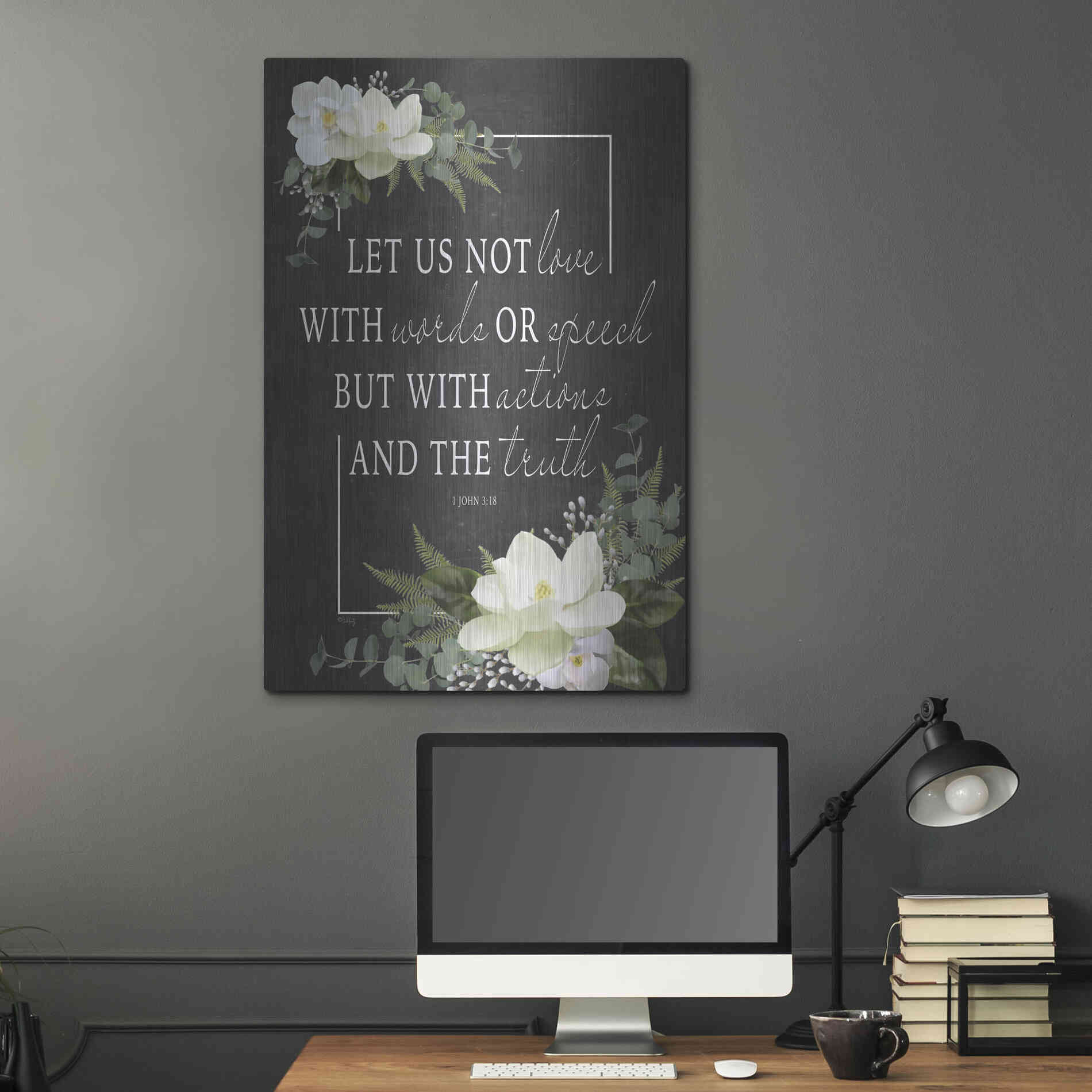 Luxe Metal Art 'Let Us Not Love' by Heidi Kuntz, Metal Wall Art,24x36