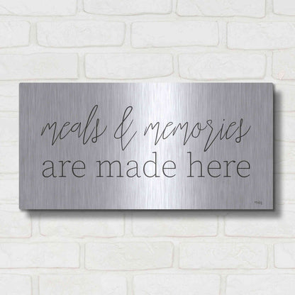 Luxe Metal Art 'Meals & Memories are Made Here' by Heidi Kuntz, Metal Wall Art,24x12