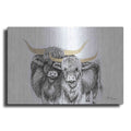Luxe Metal Art 'Highland Cattle' by Hollihocks Art, Metal Wall Art