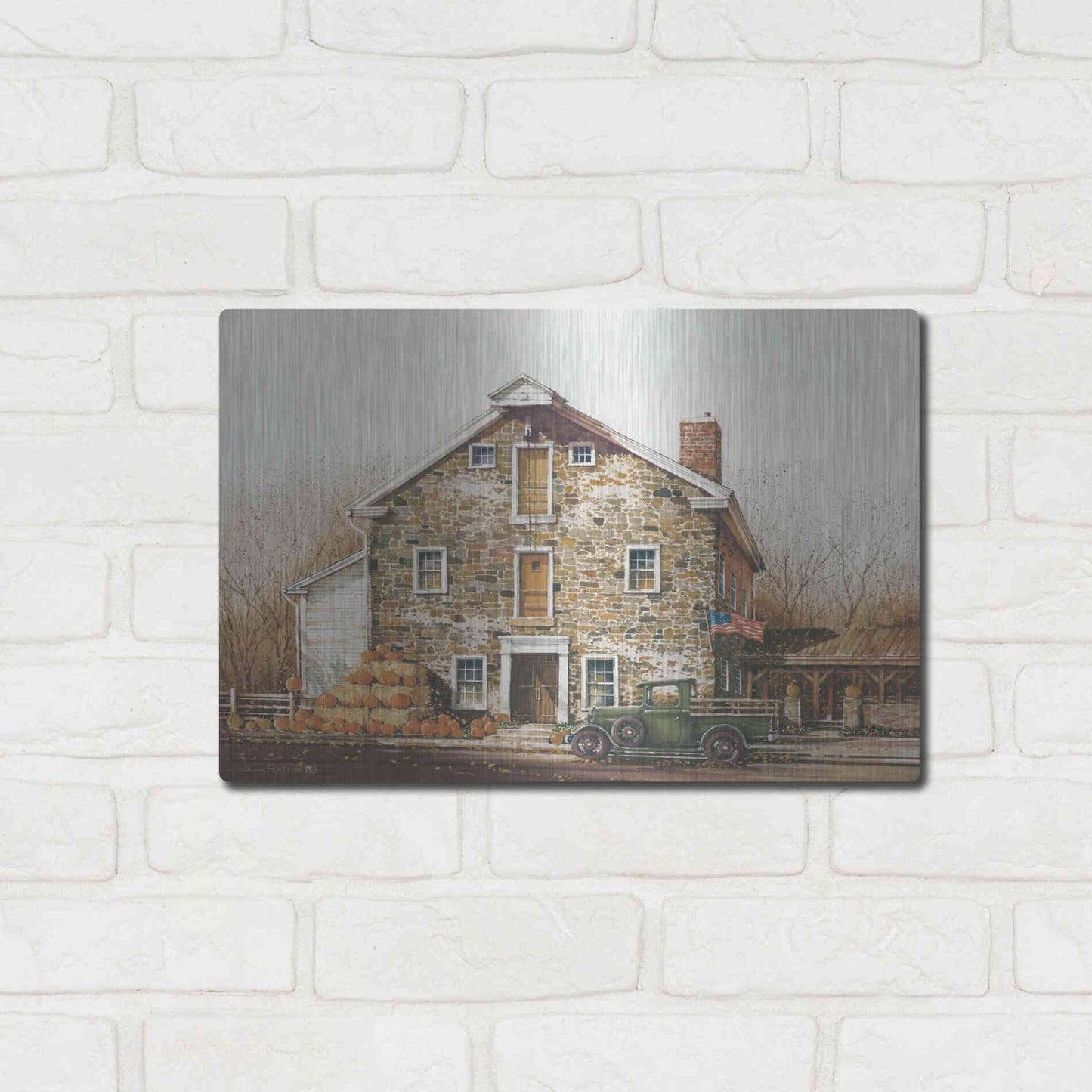 Luxe Metal Art 'Fall is in the Air' by John Rossini, Metal Wall Art,16x12