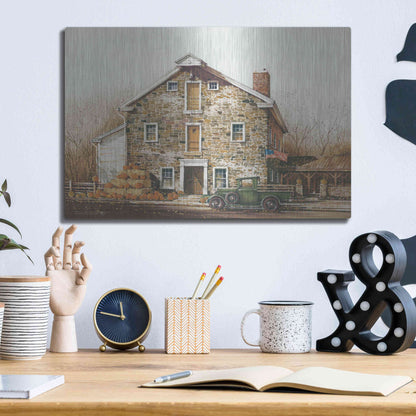 Luxe Metal Art 'Fall is in the Air' by John Rossini, Metal Wall Art,16x12